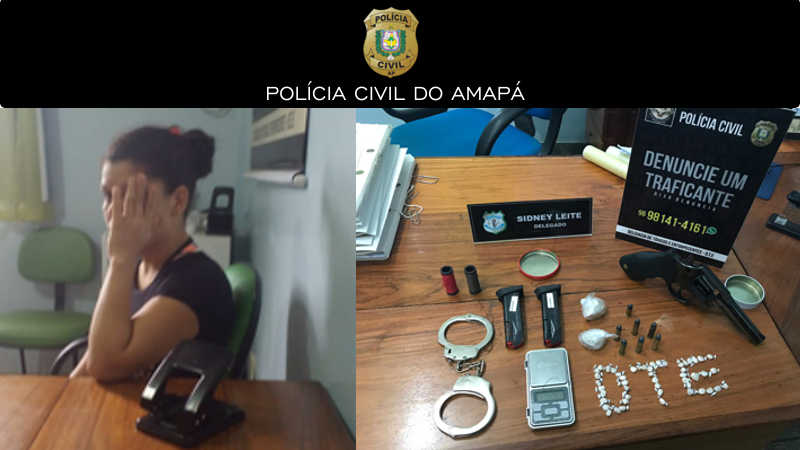 POLÍCIA CIVIL PRENDE MULHER INTEGRANTE DE FACÇÃO CRIMINOSA COM DROGAS E ARMA DE FOGO EM MACAPÁ